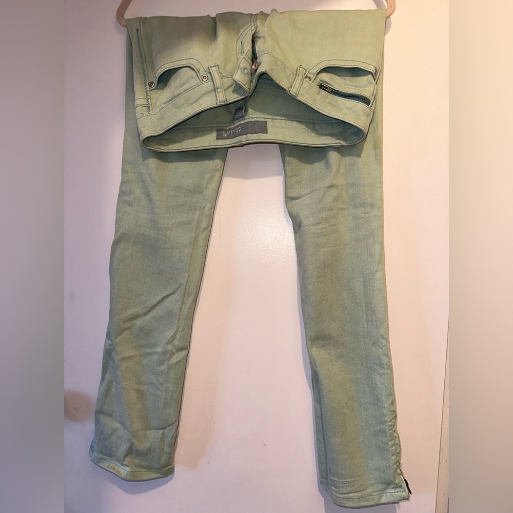 Teal/ green women's jeans